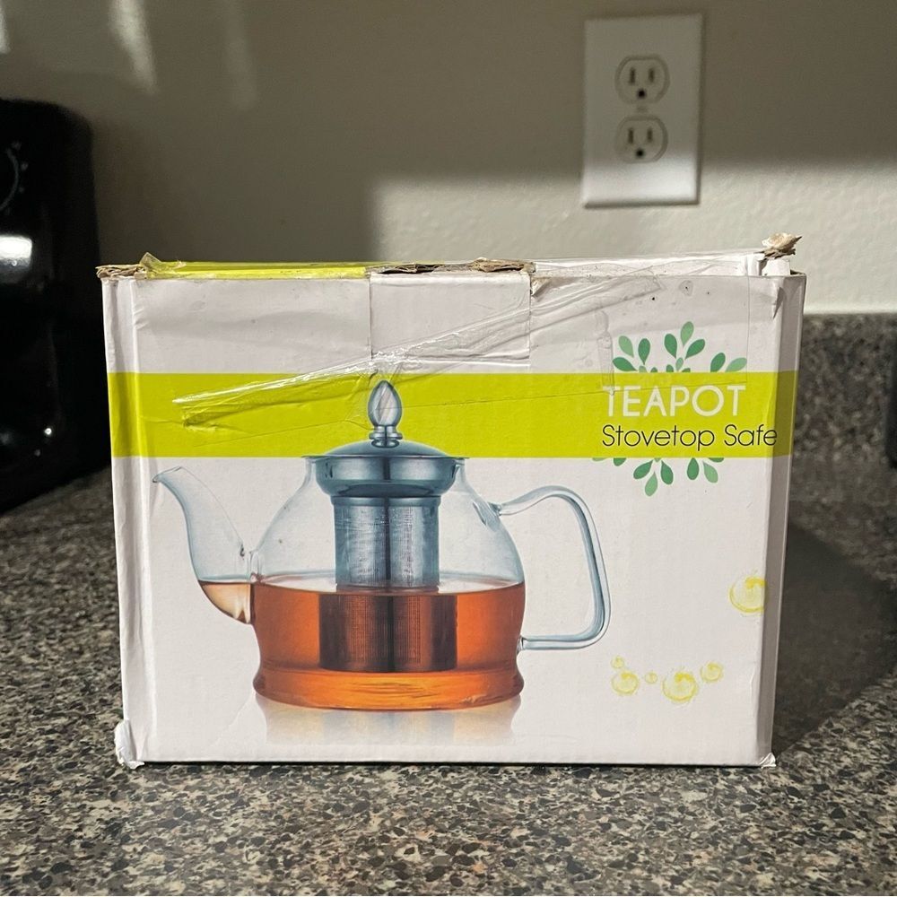 Glass Teapot with Infuser Clear Tea Pot Loose Leaf Kettle